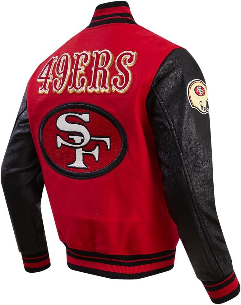 image:imagePro Standard Mens NFL Retro Classics Varsity JacketRedBlack