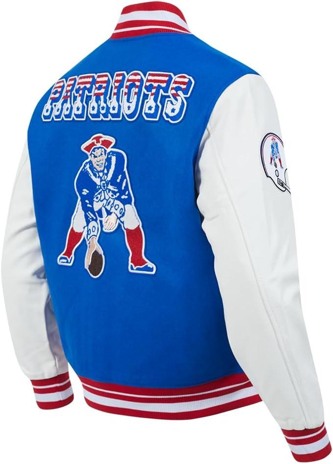 image:imagePro Standard Mens NFL Retro Classics Varsity JacketRoyal BlueRed