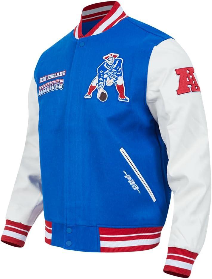 image:imagePro Standard Mens NFL Retro Classics Varsity JacketRoyal BlueRed