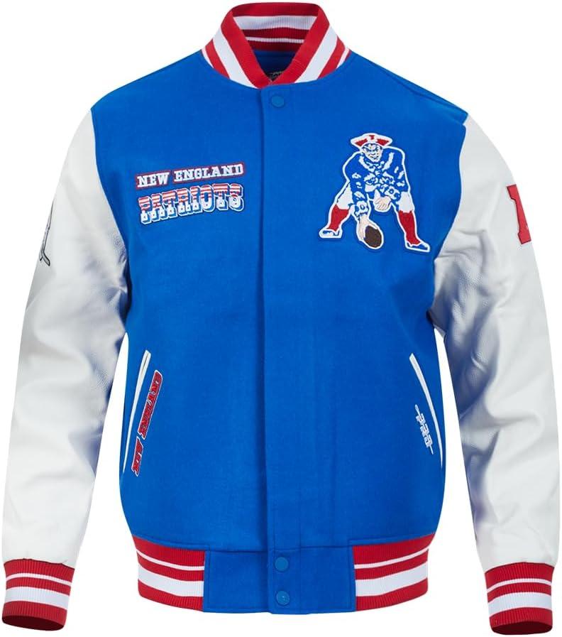image:imagePro Standard Mens NFL Retro Classics Varsity JacketRoyal BlueRed