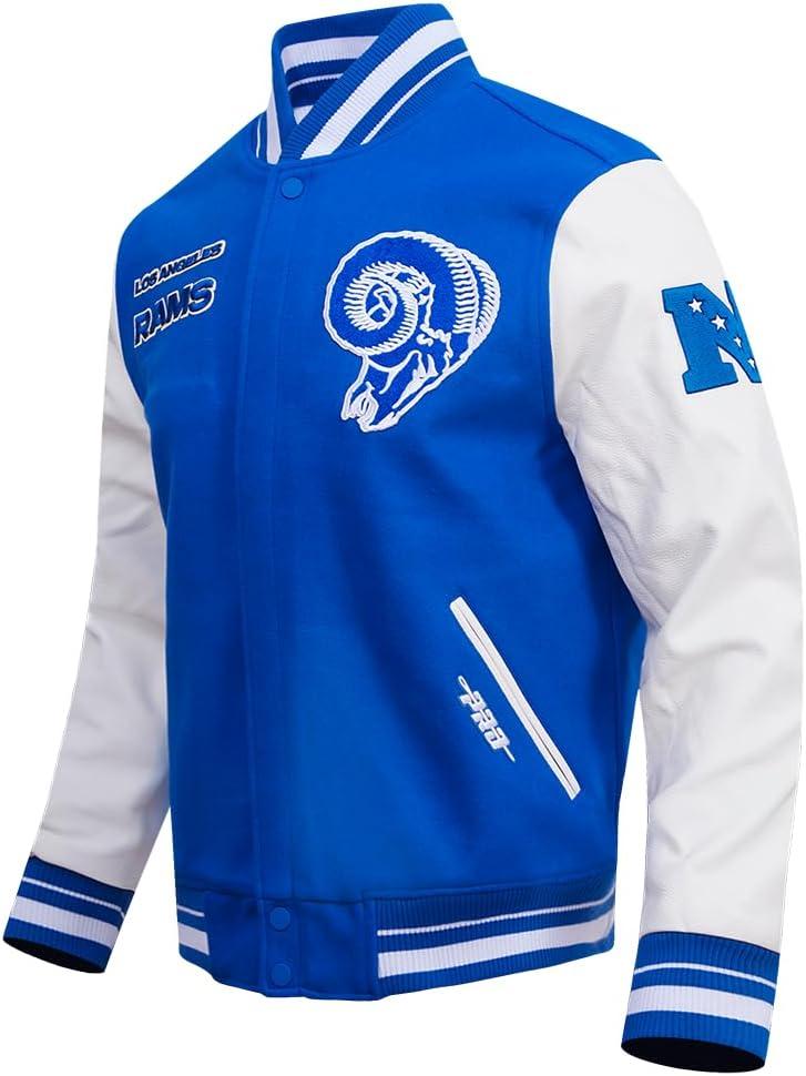 image:imagePro Standard Mens NFL Retro Classics Varsity JacketRoyal BlueWhite