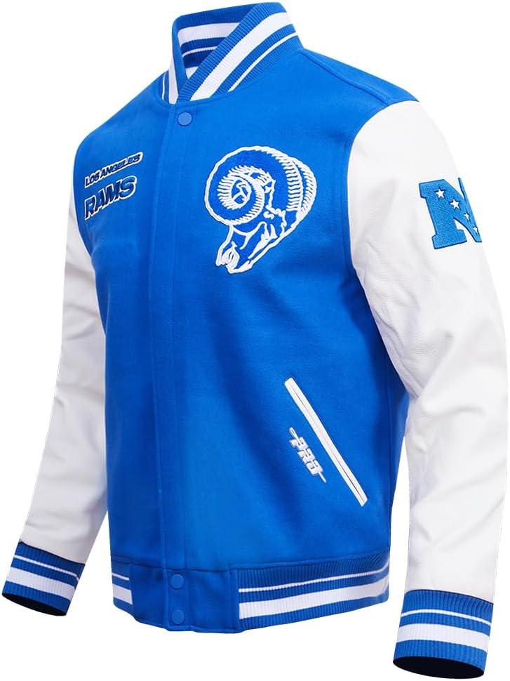 image:imagePro Standard Mens NFL Retro Classics Varsity JacketRoyal BlueWhite