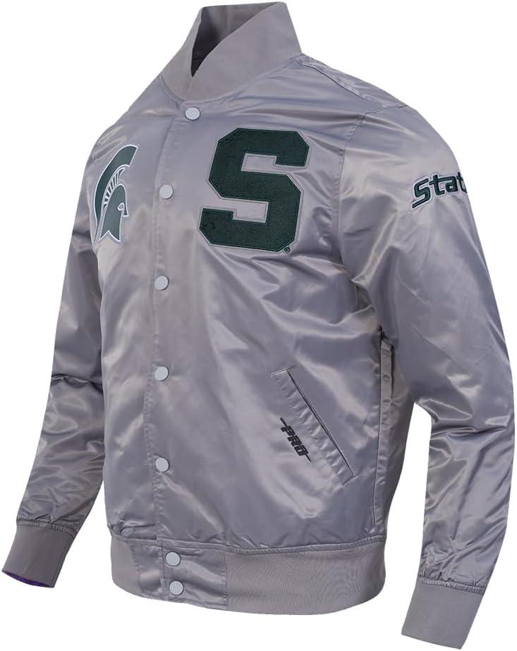 image:imagePro Standard NCAA mens Mens College Classic Chenille Satin JacketGray