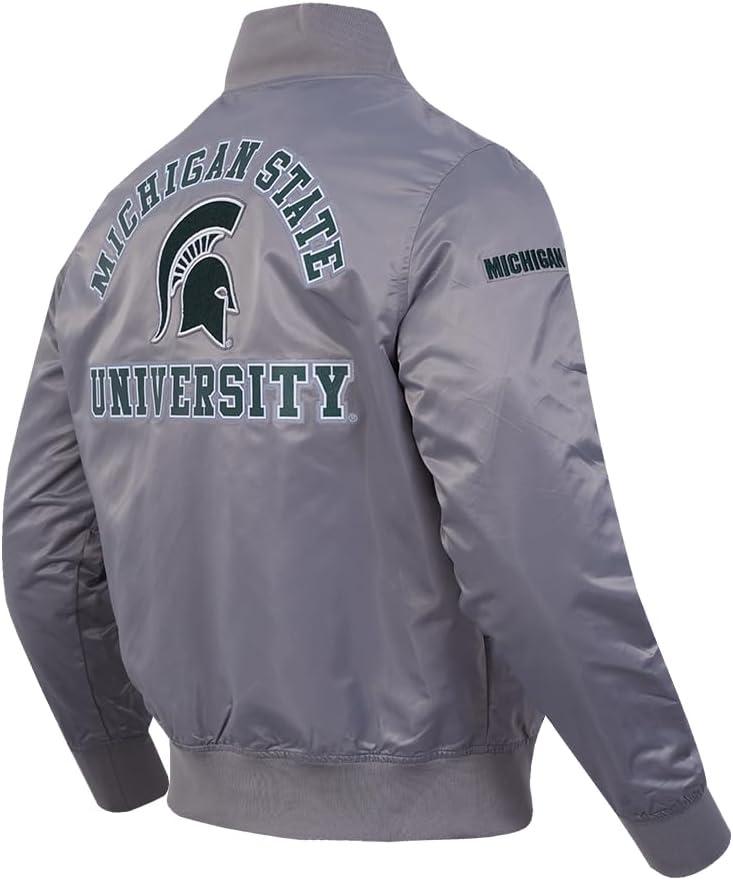 image:imagePro Standard NCAA mens Mens College Classic Chenille Satin JacketGray