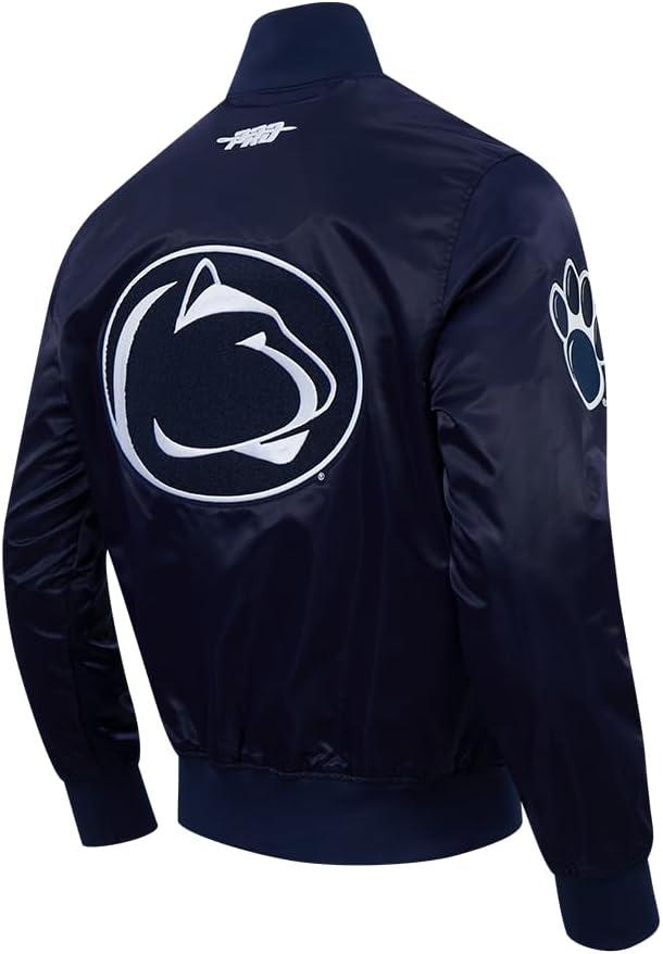 image:imagePro Standard NCAA mens Mens College Classic Chenille Satin JacketNavy