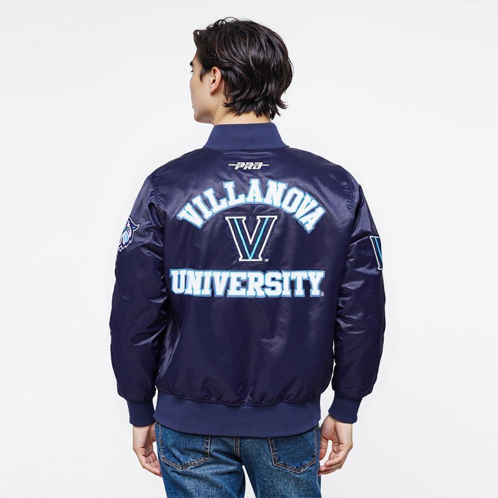 image:imagePro Standard NCAA mens Mens College Classic Chenille Satin JacketNavy