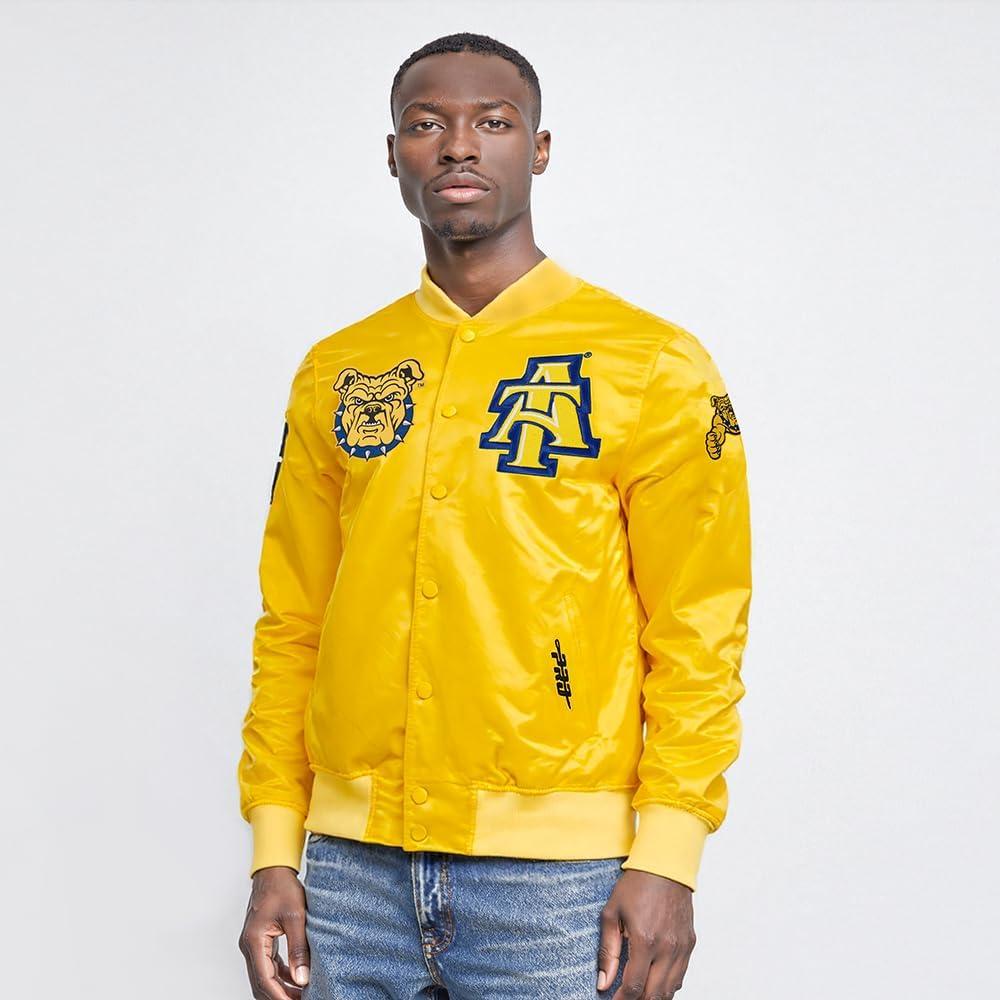 image:imagePro Standard NCAA mens Mens College Classic Chenille Satin JacketYellow