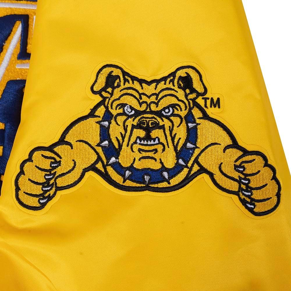 image:imagePro Standard NCAA mens Mens College Classic Chenille Satin JacketYellow