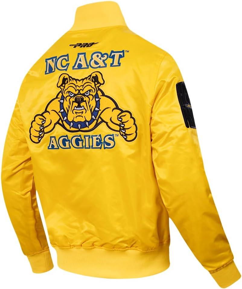 image:imagePro Standard NCAA mens Mens College Classic Chenille Satin JacketYellow
