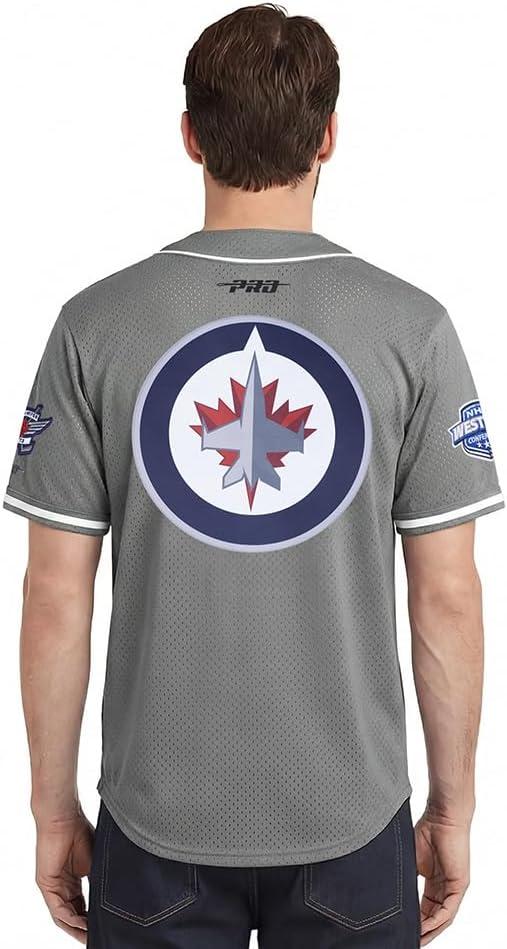 image:imagePro Standard NHL Mens Mens NHL Mesh Button Down TopGray