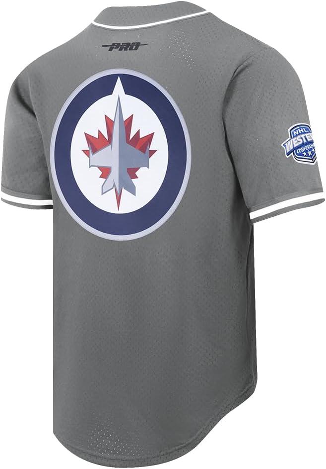 image:imagePro Standard NHL Mens Mens NHL Mesh Button Down TopGray