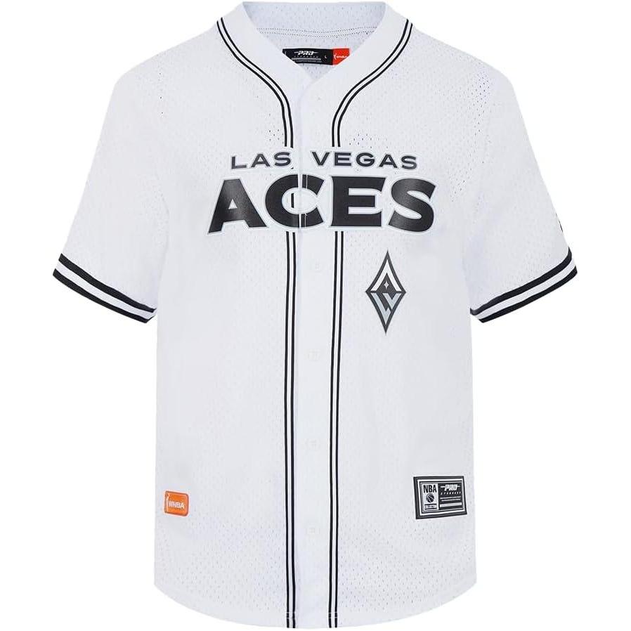 image:imageMens WNBA Mesh Button Down TopWhiteBlackWhite