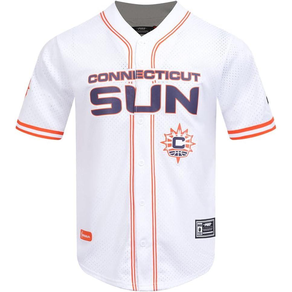 image:imageMens WNBA Mesh Button Down TopWhiteOrange