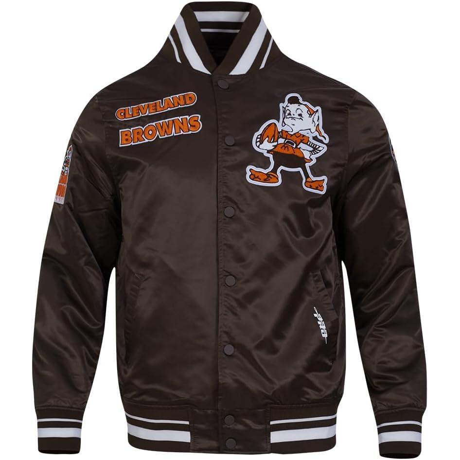 image:imagePro Standard Mens NFL Retro Classics Satin JacketBrown