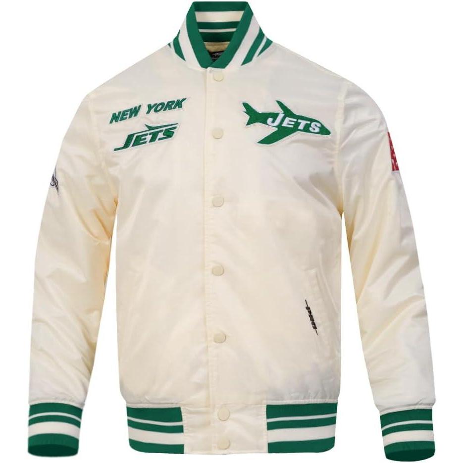 image:imagePro Standard Mens NFL Retro Classics Satin JacketEggshell Kelly Green
