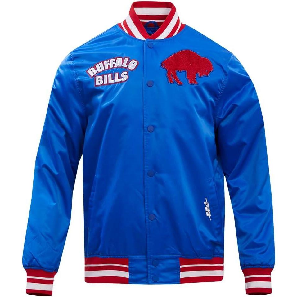 image:imagePro Standard Mens NFL Retro Classics Satin JacketRoyal BlueRed