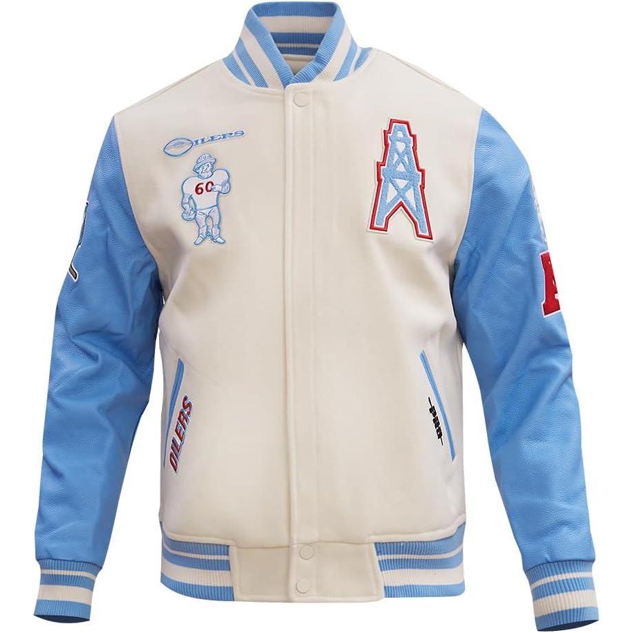 image:imagePro Standard Mens NFL Retro Classics Varsity JacketEggshell University Blue