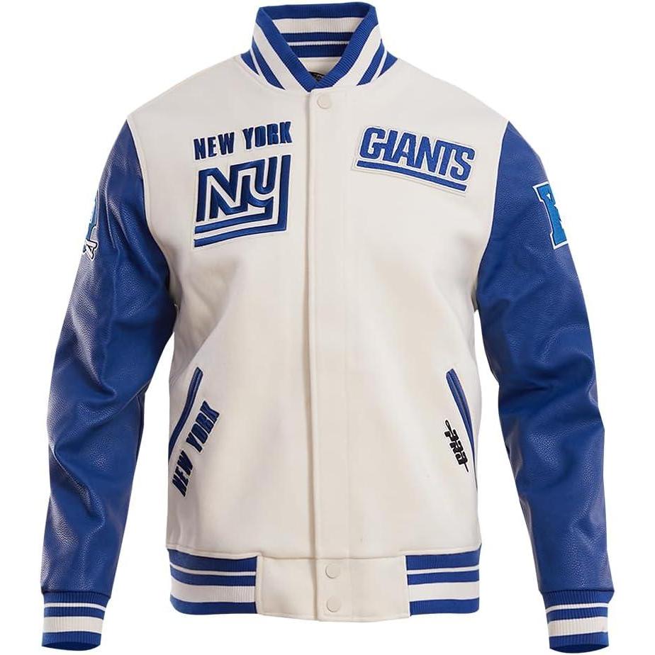 image:imagePro Standard Mens NFL Retro Classics Varsity JacketEggshellDodger Blue