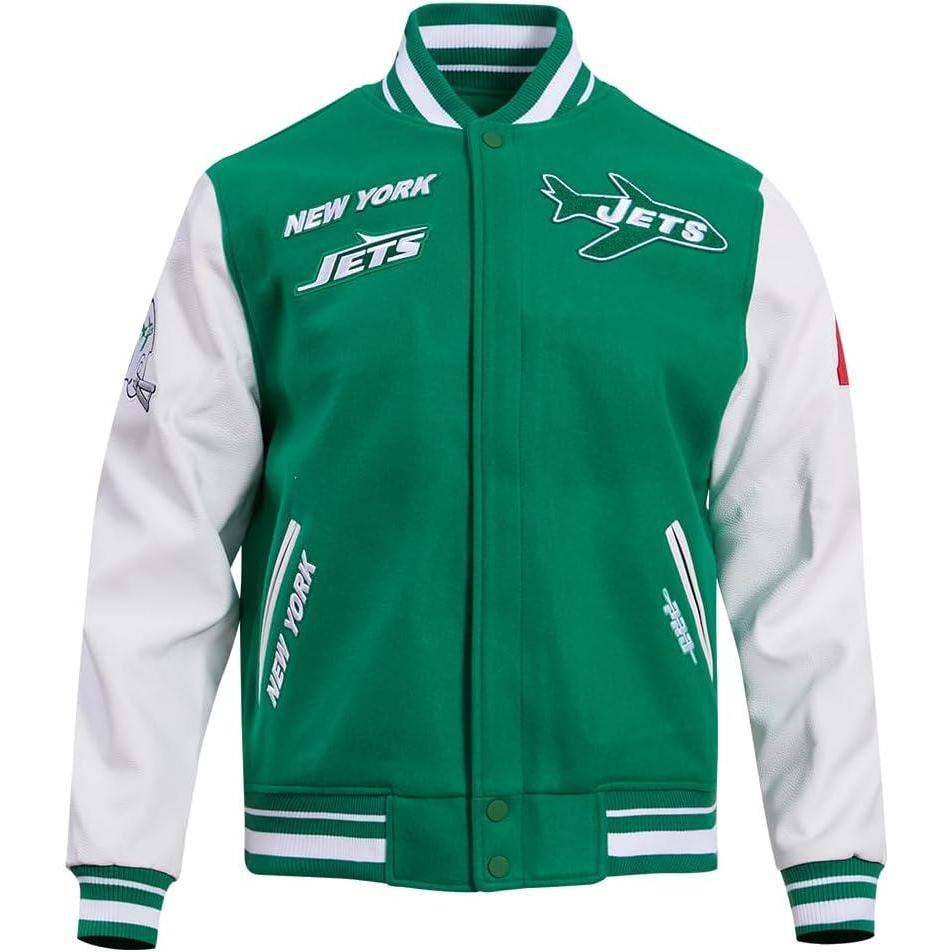 image:imagePro Standard Mens NFL Retro Classics Varsity JacketKelly Green White