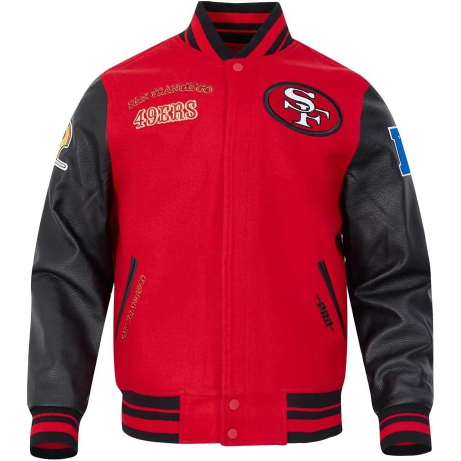 image:imagePro Standard Mens NFL Retro Classics Varsity JacketRedBlack