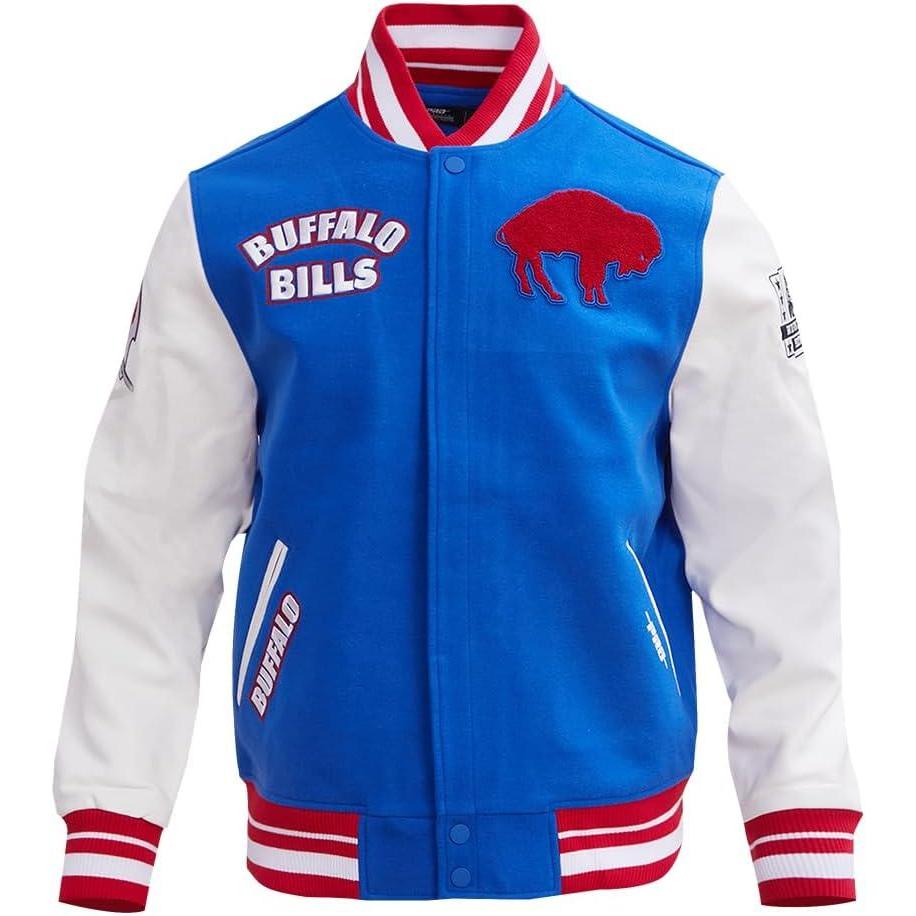 image:imagePro Standard Mens NFL Retro Classics Varsity JacketRoyal BlueRed