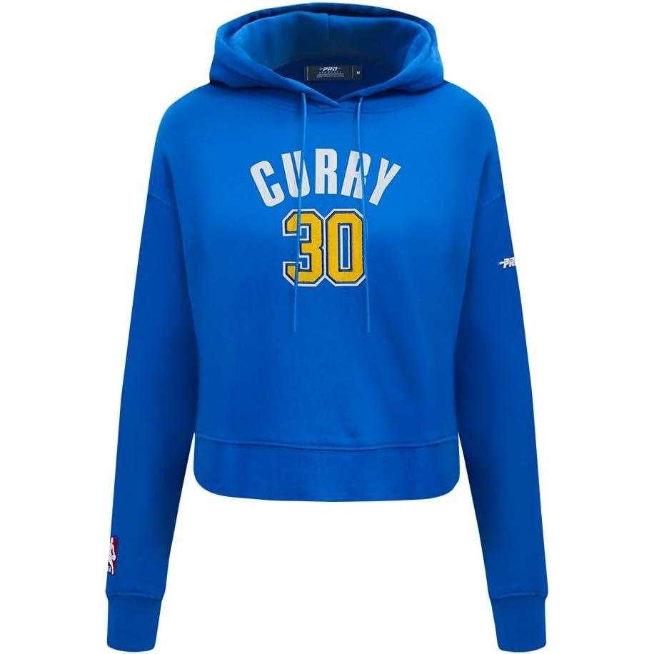 image:imagePro Standard NBA womens Womens Nba Golden State Warriors Classic Player Brushed Back French Terry Cropped Pullover HoodieRoyal Blue