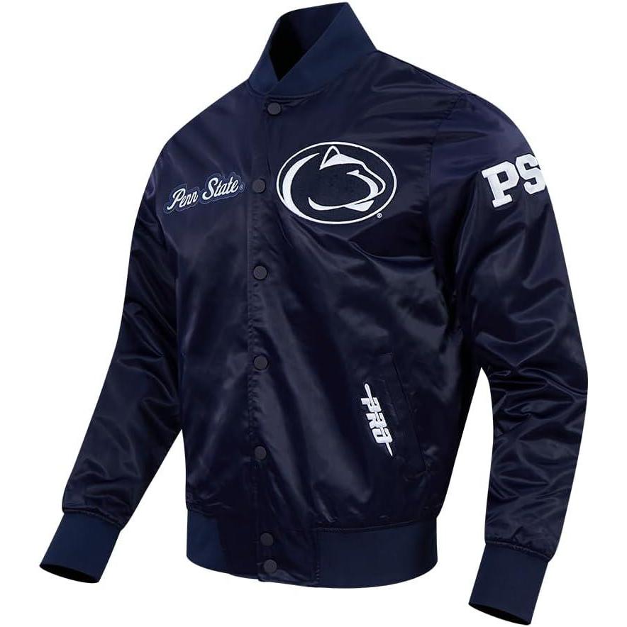 image:imagePro Standard NCAA mens Mens College Classic Chenille Satin JacketNavy
