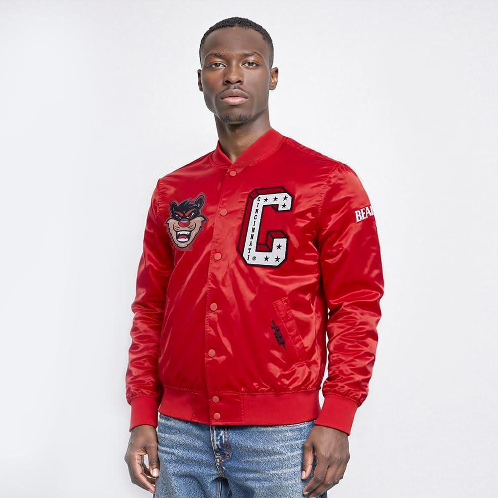 image:imagePro Standard NCAA mens Mens College Classic Chenille Satin JacketRed