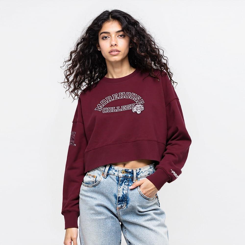 image:imagePro Standard NCAA womens Womens College Classic Essentials Brushed Back French Terry Crewneck SweatshirtWine
