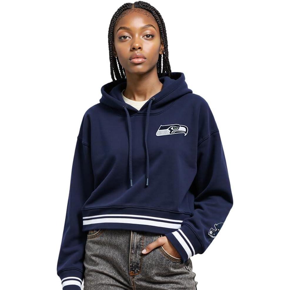 image:imagePro Standard Womens NFL Mash Up Cropped Pullover HoodieMidnight Navy