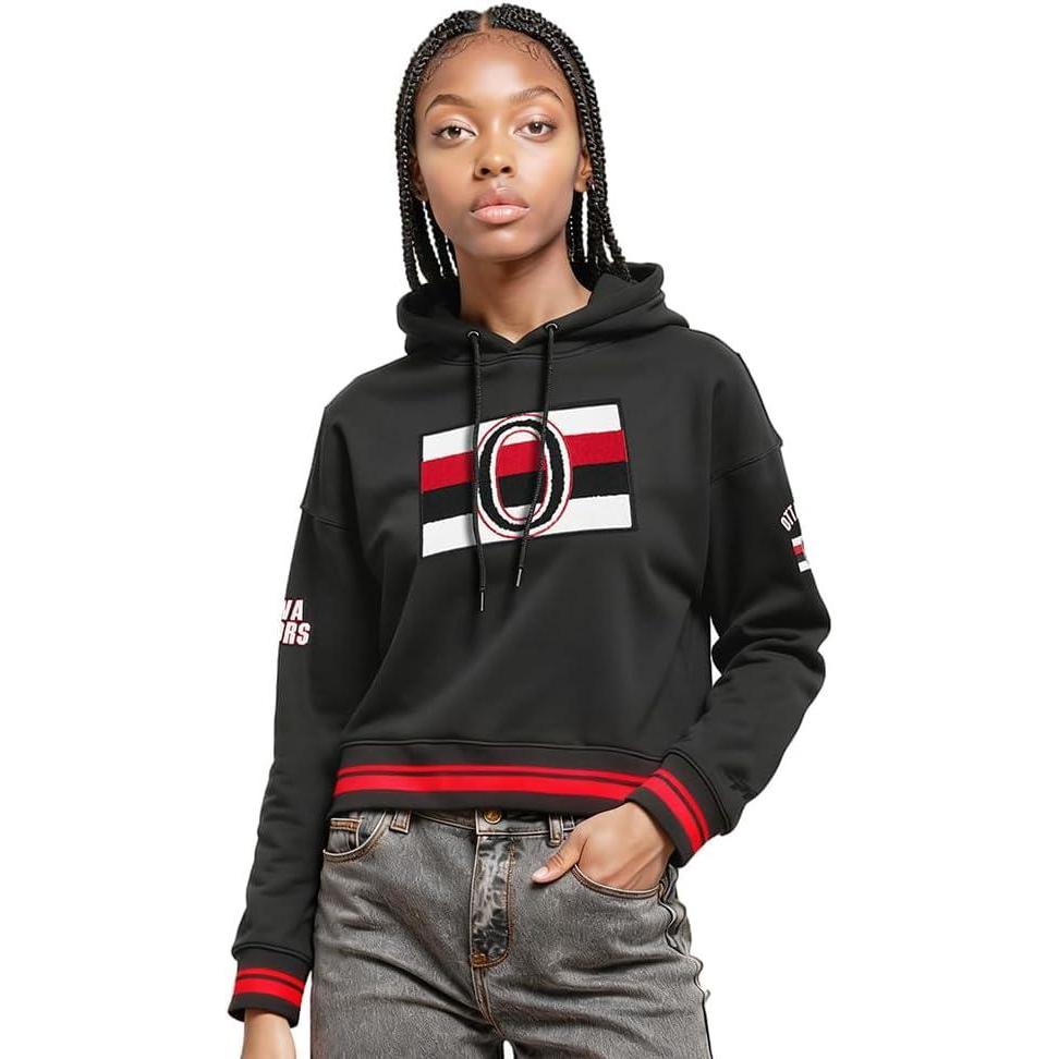 image:imagePro Standard Womens NHL Retro Classics Brushed Back French Terry Cropped Pullover HoodieBlack