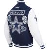 DIY Pick Stitch Dallas Cowboys Men’s Rib Wool Varsity Jacket (Midnight Navy/White) by Pro Standard(Midnight Navy/White)