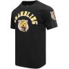 Pro Standard Mens College Classic Chenille Stacked Logo Short Sleeve Tee(Black)