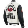 Pro Standard Mens NFL Modern Originals Varsity Jacket(Eggshell/ Black)