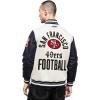 Pro Standard Mens NFL Modern Originals Varsity Jacket(Eggshell/ Black)