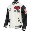 Pro Standard Mens NFL Modern Originals Varsity Jacket(Eggshell/ Black)