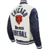 Pro Standard Mens NFL Modern Originals Varsity Jacket(Eggshell/ Midnight Navy)