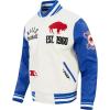 Pro Standard Mens NFL Modern Originals Varsity Jacket(Eggshell/Royal Blue)