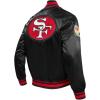 Pro Standard Mens NFL Retro Classics Satin Jacket(Black/Red/Black)