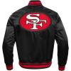 Pro Standard Mens NFL Retro Classics Satin Jacket(Black/Red/Black)
