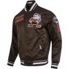 Pro Standard Mens NFL Retro Classics Satin Jacket(Brown)