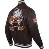 Pro Standard Mens NFL Retro Classics Satin Jacket(Brown)