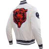 Pro Standard Mens NFL Retro Classics Satin Jacket(Eggshell/ Midnight Navy)
