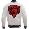 Pro Standard Mens NFL Retro Classics Satin Jacket(Eggshell/ Midnight Navy)