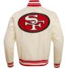 Pro Standard Mens NFL Retro Classics Satin Jacket(Eggshell/ Red)