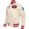 Pro Standard Mens NFL Retro Classics Satin Jacket(Eggshell/ Red)