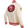Pro Standard Mens NFL Retro Classics Satin Jacket(Eggshell/ Red)