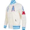 Pro Standard Mens NFL Retro Classics Satin Jacket(Eggshell/ University Blue)