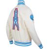 Pro Standard Mens NFL Retro Classics Satin Jacket(Eggshell/ University Blue)