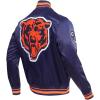 Pro Standard Mens NFL Retro Classics Satin Jacket(Midnight Navy/Orange/Midnight Navy)